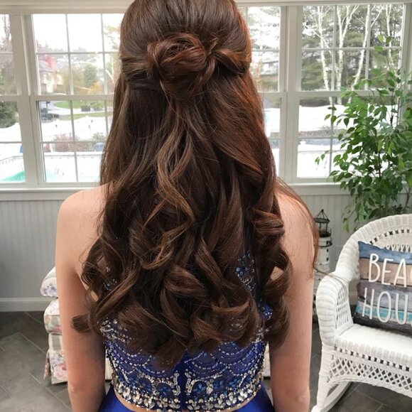 Beaded Aria Couture Stunning Royal Blue Beaded Two Piece Prom Dress - Picture 6 of 6